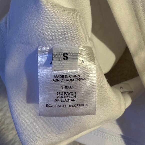 AREA CUTOUT T-SHIRT WITH CRYSTAL EMBELLISHED BUSTIER, WHITE, SIZE SMALL - Picture 10 of 10